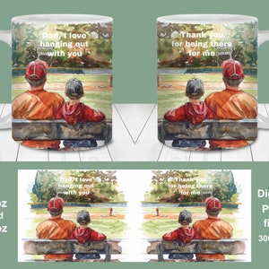 Vater Sohn Zitate Becher Wrap Bundle, 11 Unzen und 15 Unzen Becher Vorlage, sofortiger digitaler Download, Becher Sublimation PNG, Vatertagsgeschenk Becher