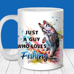Fishing Quote Mug Wrap PNG, 11oz and 15oz Mug Template, Instant Digital Download, Mug Sublimation PNG, Fishing Coffee Mug Design