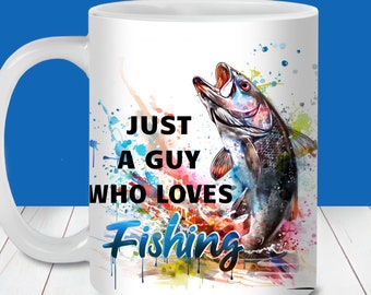 Fishing Quote Mug Wrap PNG, 11oz and 15oz Mug Template, Instant Digital Download, Mug Sublimation PNG, Fishing Coffee Mug Design