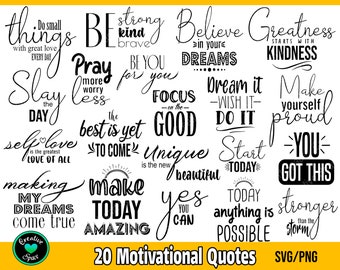 Motivational Quote SVG Bundle, Inspirational SVG Bundle, Positive Quotes svg