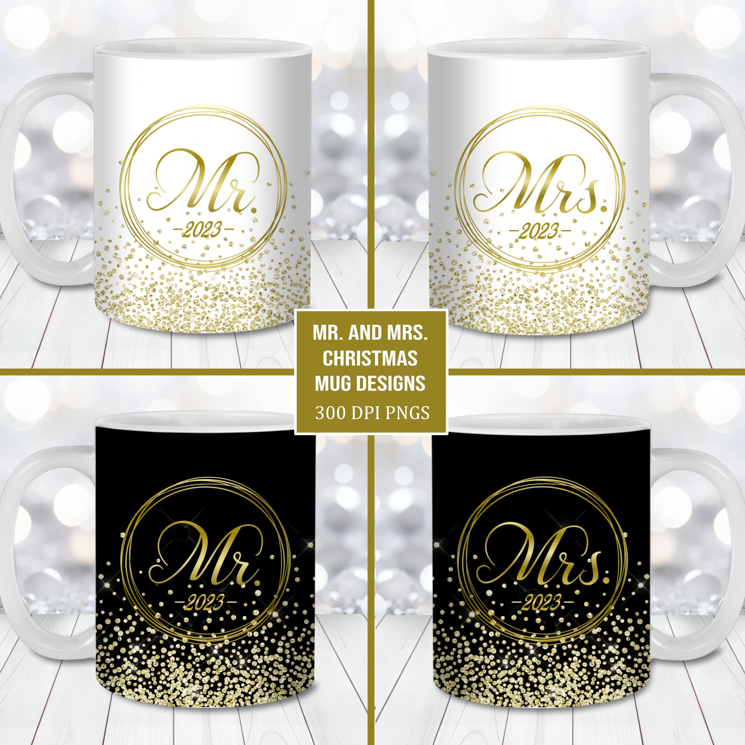 Disney Beauty Beast Couple Mugs Set/ His Hers Mr. and Mrs. Love Wedding  Anniversary Engagement Gold Metallic Coffee Mug Gift