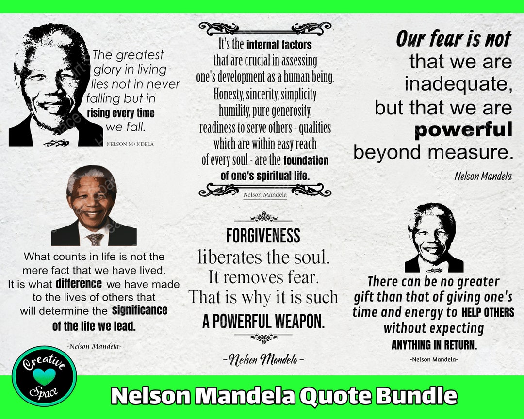 Nelson Mandela SVG Quote Bundle, Famous People Quote SVG, President ...
