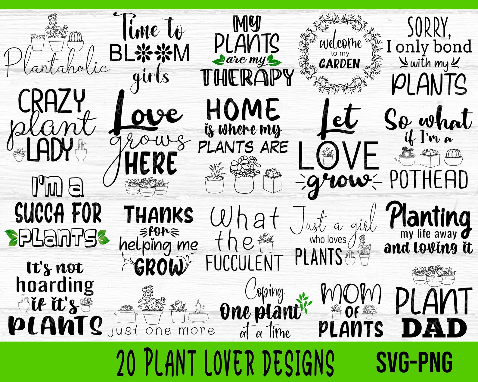 Plant Lover SVG Bundle Funny Plant Quote SVG Plant Mom Svg Etsy Australia