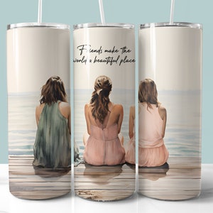 Friendship Quote Tumbler Wrap, 20 oz Skinny Tumbler Sublimation PNG, Straight and Tapered Tumbler Wrap, Instant Download, Friends Tumbler