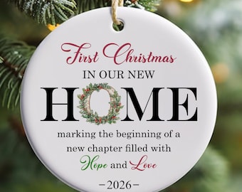 First Christmas in our New Home Ornament PNG, First Home 2026 Ornament, Instant Digital Download, Housewarming Newlywed Gift