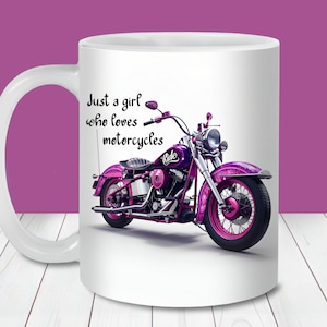 Tazza da motociclista rosa, modello di tazza da 11oz e 15oz PNG, download digitale istantaneo, sublimazione della tazza PNG, tazza da caffè con citazione sulla motocicletta