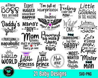 Baby SVG Bundle, Funny Baby Quote SVG, Baby Boy svg, Baby Girl svg, Cut Files for Cricut and Silhouette