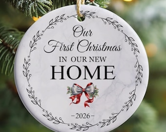 First Christmas in our New Home Ornament PNG, First Home 2026, Instant Digital Download, Housewarming Newlywed Gift