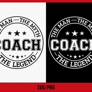 Allena l'uomo il mito la leggenda SVG, Coach SVG, Baseball Coach SVG, Cheer Coach SVG, Coach Shirt SVG
