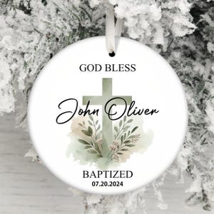 Taufe Name Datum Benutzerdefinierte Ornament PNG, Baby Neugeborene Patenkind Ornament Sublimation PNG, Neue Mutter Geschenk, Baby Boy Taufe Ornament