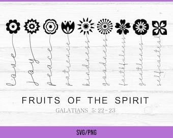 Fruits of the Spirit SVG, Bible Verse SVG, Scripture svg, Wildflowers svg, Retro Flowers svg, Christian Shirt svg, Religious svg