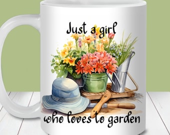 Gardening Mug Wrap, Floral Mug Template, 11oz 15oz (Instant Download)
