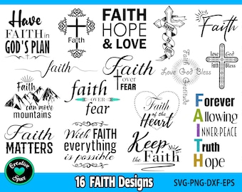 Faith SVG Bundle, Faith Cross SVG, Faith Quotes SVG, Christian svg, Religious svg, Bible svg, Faith over Fear svg