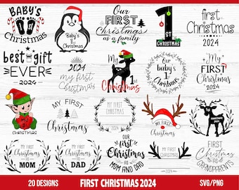 Pacchetto SVG per il primo Natale del bambino, SVG per il mio primo Natale, SVG per il primo ornamento natalizio del bambino