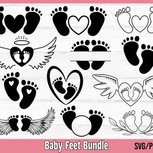 Baby Füße SVG Bundle, Baby SVG, Baby Fußabdruck svg, Neugeborenen svg, Baby Füße Monogramm svg