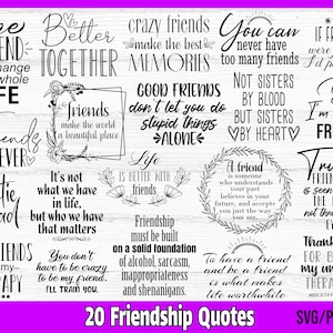 Amitié SVG Bundle, meilleurs amis SVG, inspiration amitié citations svg, svg amis