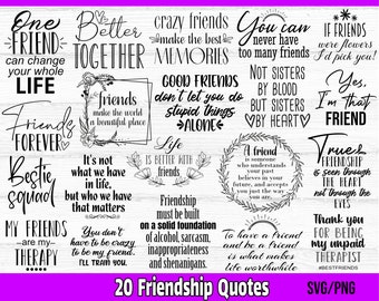 Friendship SVG Bundle, Best Friends SVG, Inspirational Friendship Quotes svg, Friends svg