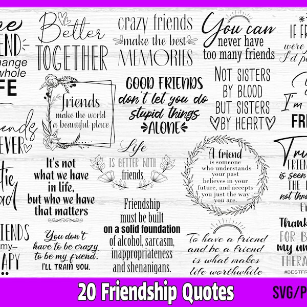 Friendship SVG Bundle, Best Friends SVG, Friendship Quotes svg, Friends svg