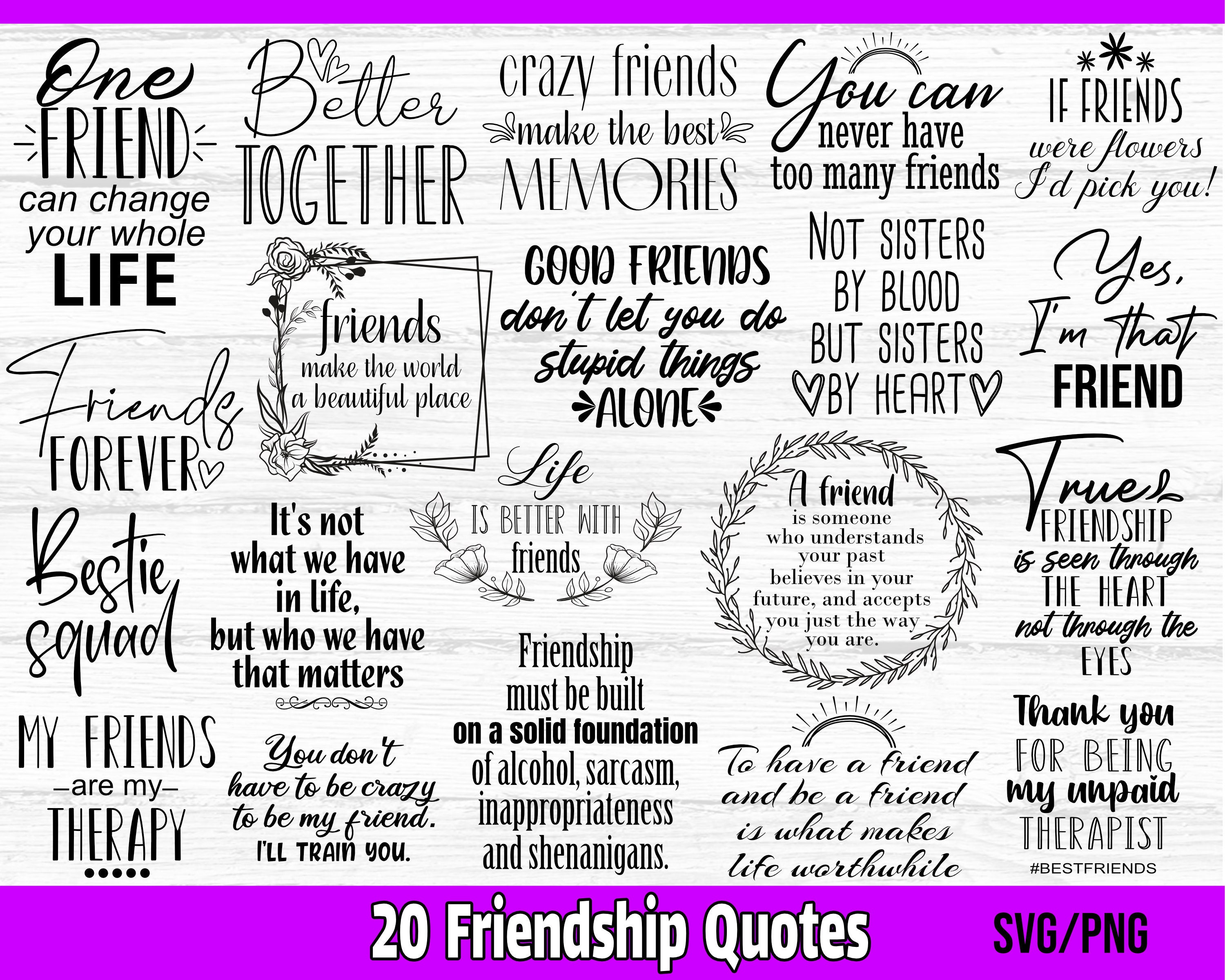 Friendship SVG Bundle, Best Friends SVG, Inspirational Friendship