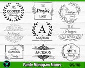 Family Name Monogram Frames SVG, Farmhouse Sign (SVG/PNG)