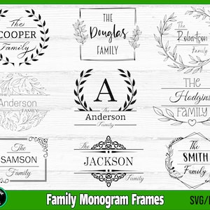 Family Name Monogram Frames SVG, Farmhouse Sign (SVG/PNG)