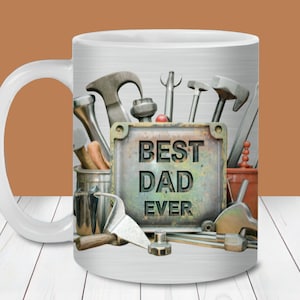 Bester Vater aller Zeiten, Metallwerkzeuge, Becherverpackung PNG, 11 Unzen und 15 Unzen Becherverpackungsvorlage, sofortiger digitaler Download, Becher Sublimation PNG, männliche Kaffeetasse