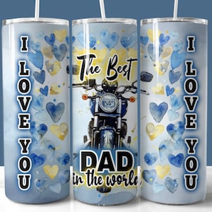 Il miglior papà del mondo per tumbler da moto, PNG sublimato per tumbler magro da 20 oz, ti amo papà tumbler, regalo per il padre, download istantaneo