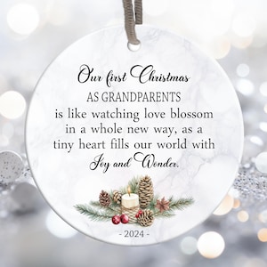 Adorno PNG para la primera Navidad de los abuelos, Adorno PNG con cita inspiradora, Regalo de recuerdo para abuelos, Descarga instantánea