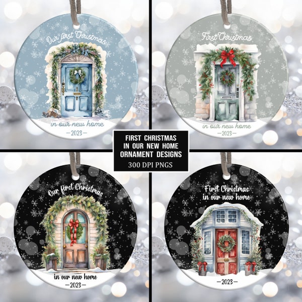 First Christmas in our New Home 2023 Ornament Bundle, Our First Home 2023 Ornament, Instant Digital Download, First Christmas Ornament