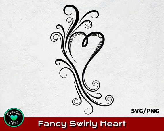 Download Fancy Swirly Heart Svg Heart Shape Svg Heart Clipart Etsy
