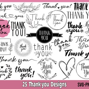 Thank You SVG Bundle, Thank You Clipart SVG, Thank You SVG, Thank You Business svg, Thank You Sticker svg