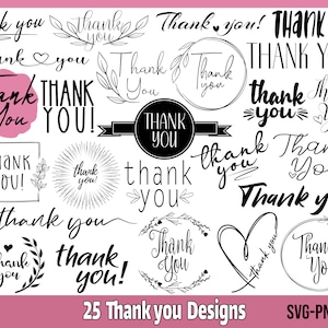 Thank You SVG Bundle, Thank You Clipart SVG, Thank You SVG, Thank You Business svg, Thank You Sticker svg