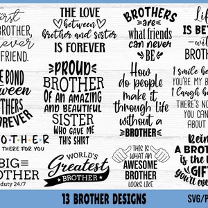 Bruder SVG Bundle, Big Brother SVG, Bruder Zitate svg, Geschwister svg, Brother Shirt svg, Bruder und Schwester svg