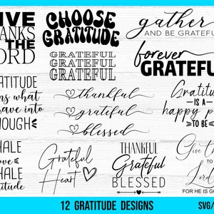 Dankbarkeit SVG Bundle, dankbar SVG, dankbar dankbar gesegnet svg, Thanksgiving svg, Inspirational svg
