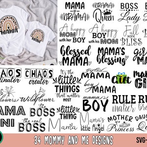 Mommy and Me SVG Bundle, Mama and Mini SVG, Mama svg png, Matching Shirts svg, Funny Mom svg