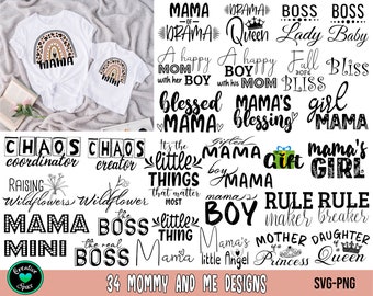 Mommy and Me SVG Bundle, Matching Shirts Designs (Digital Download)