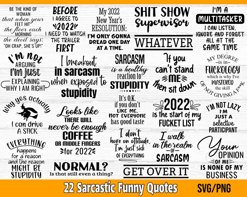 Sarcasm SVG Bundle, Funny Quotes SVG, Sarcastic Quotes svg, Funny Shirt svg image 1