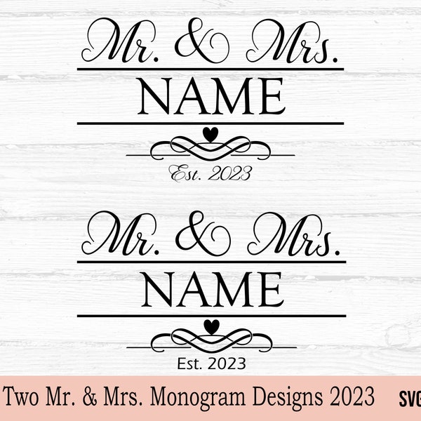 Mr and Mrs SVG 2023, Wedding SVG, Wedding Glasses svg, Champagne Flutes svg, Personalized Mr. and Mrs.