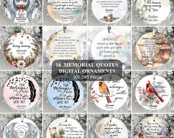 Memorial Quotes Ornament Bundle PNG, Bereavement Remembrance Keepsake Christmas Ornament Sublimation PNG, Instant Digital Download