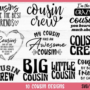 Pacote Cousins SVG, Cousin Crew SVG, Cousin Shirt svg, Big Cousin svg