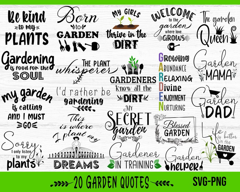 Garden Quote Bundle SVG, Garden Sign SVG, Plant svg Bundle, Gardening svg image 1