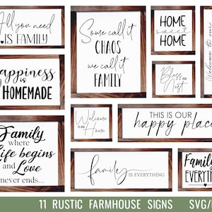 Signes de la ferme familiale SVG, SVG des signes de la famille, porche signes, svg de la famille, signe de bienvenue svg