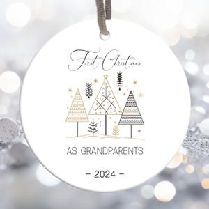 Premier Noël comme ornement de grands-parents PNG, sublimation d'ornement de grand-mère grand-père PNG, cadeau souvenir grand-parent, ornement de famille de Noël