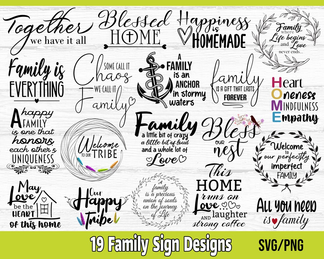 Family Quotes SVG Bundle, Family Sign VG, Farmhouse Sign Svg, Cut Files ...