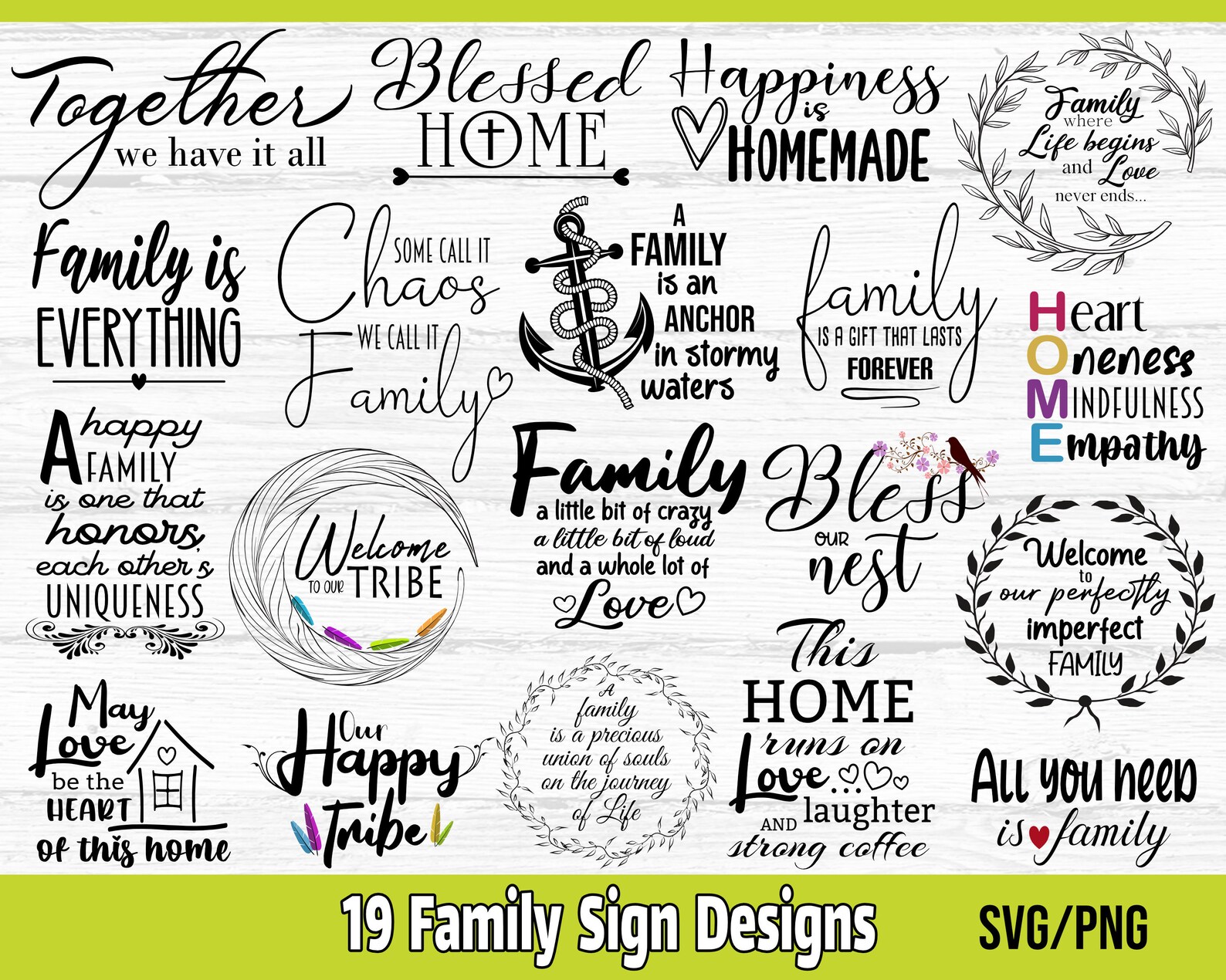 Family Quotes SVG Bundle Family Sign VG Farmhouse Sign Svg - Etsy