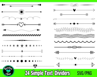 Simple Text Divider SVG Bundle, Decorative Text Elements SVG, Flourishes svg, Borders svg, Text Decoration svg