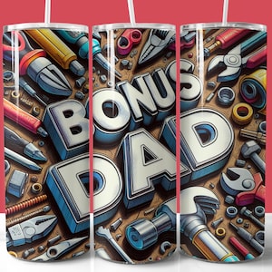 Emballage de gobelet papa en prime, sublimation PNG de gobelet skinny 20 oz, conception de gobelet d'outils de menuiserie, cadeau de fête des pères, téléchargement immédiat