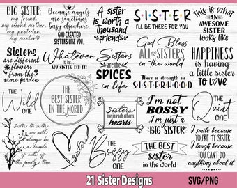 Sister Quotes SVG Bundle, Sisters SVG, PNG, Sister Shirt svg, Big Sister svg