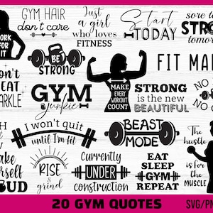 Gym SVG Bundle, Workout SVG, Fitness SVG, Bodybuilding svg, Cardio svg, Workout Shirt svg, Gym Quotes svg