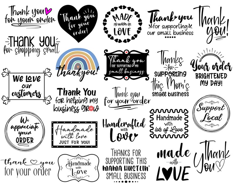 Business Thank You Stickers PNG SVG Packaging Stickers PNG Etsy